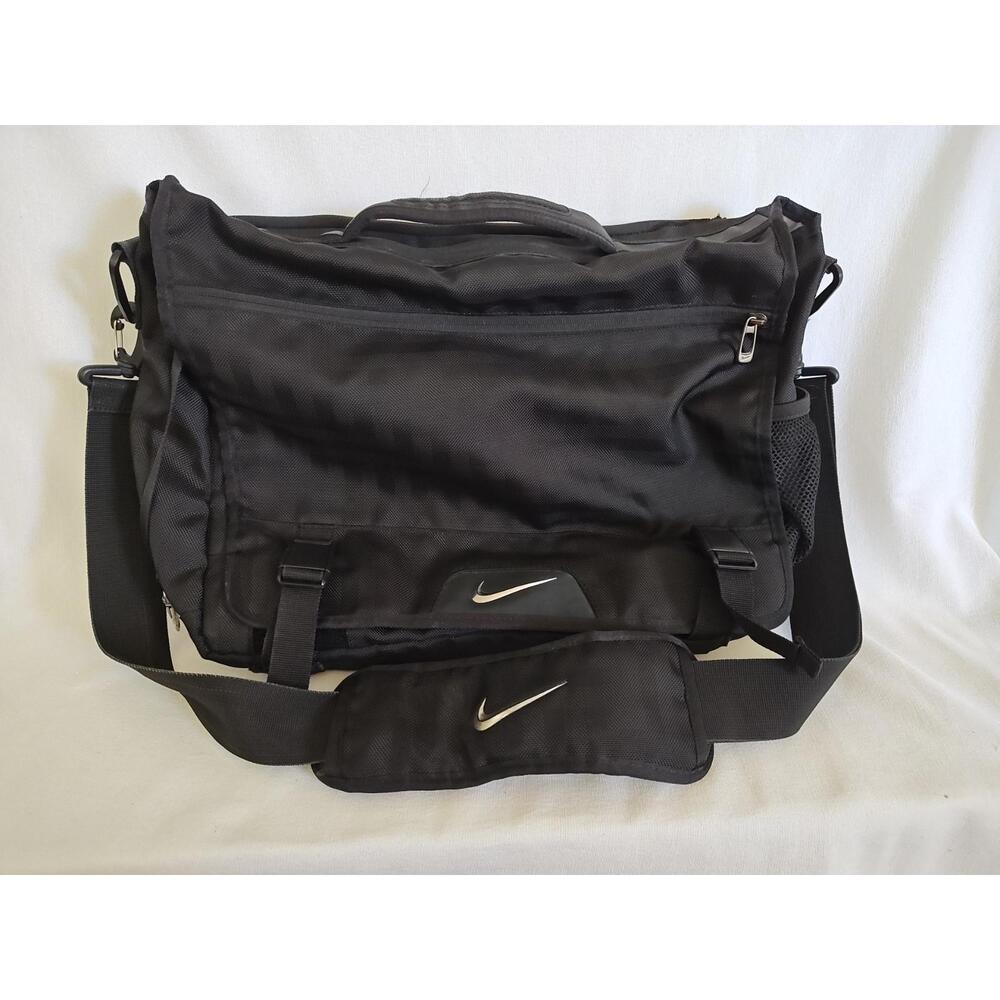Nike Messenger Black Bag Laptop Bag Briefcase Vintage Travel TG0159-001 Balistic